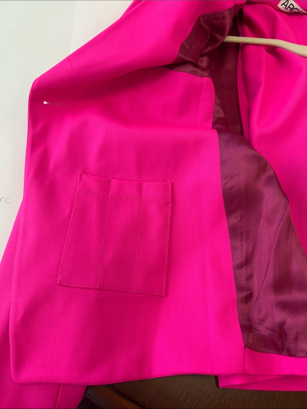ARGENT Supermajority Hot Pink Seasonless Wool Blazer NWOT and Trouser NWT - Picture 12 of 13